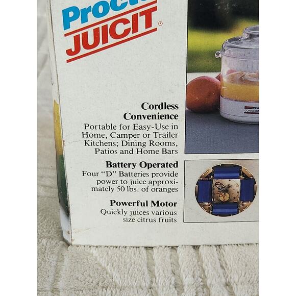 Vtg Proctor Silex Juicit Model J333 Cordless Battery Powered Juicer *Open Box* - Picture 4 of 8